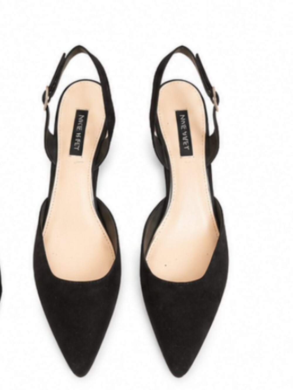 Nine West Black Suede Slingback Heels